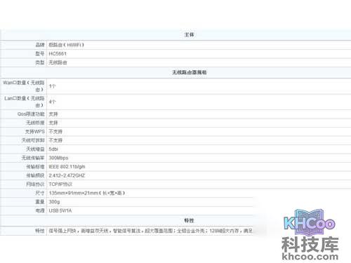 路由的规格参数