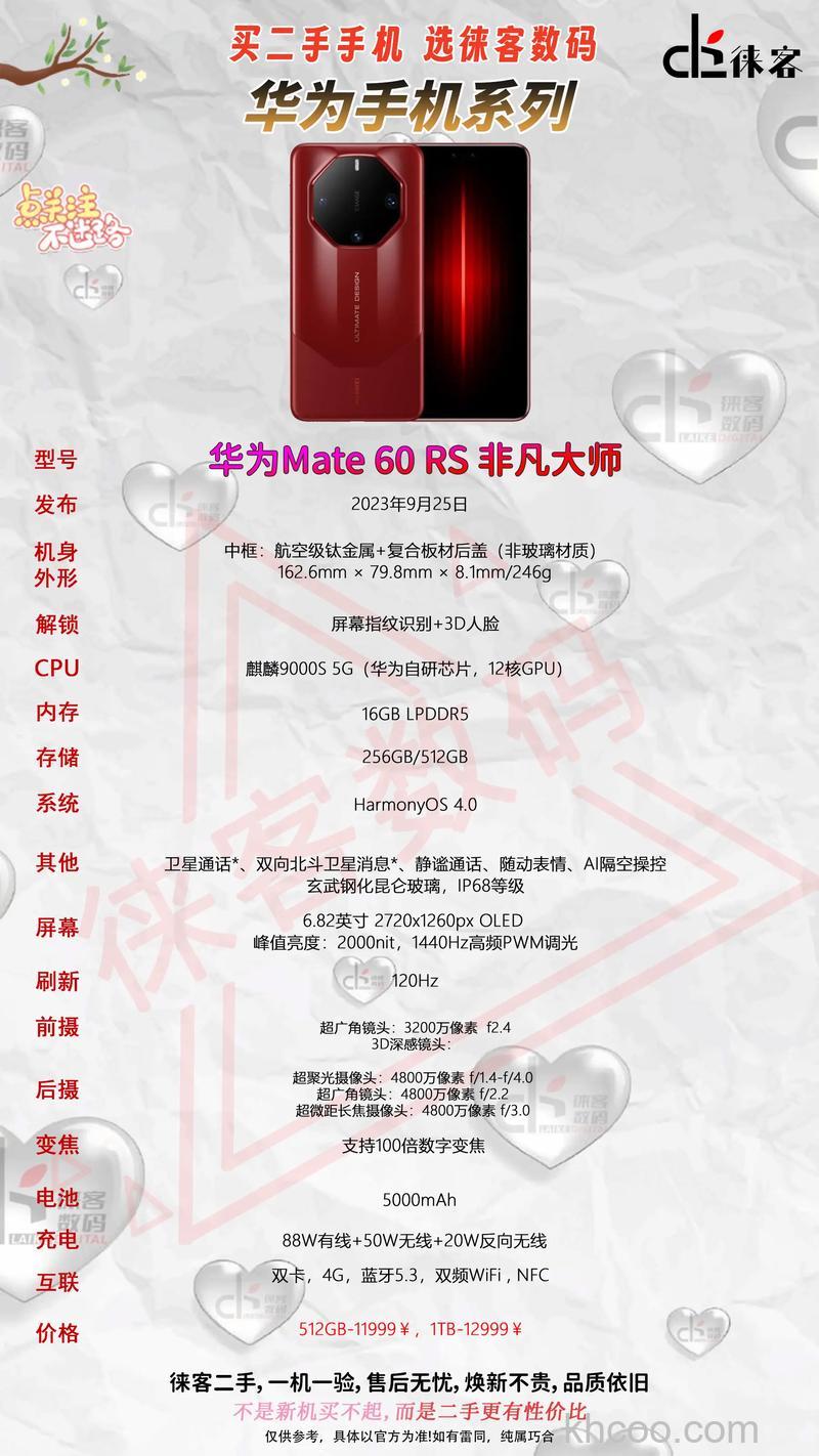 华为 Mate 60 RS价格是多少 华为 Mate 60 RS配置怎么样【详解】