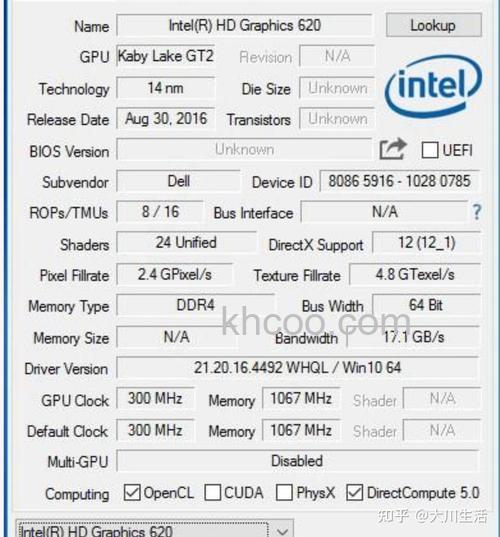 intel hd graphics 620核显这个显卡怎么样？