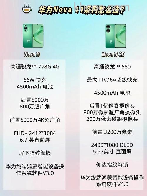 华为nova11se和nova11有哪些区别 华为nova11se和nova11对比 【详解】