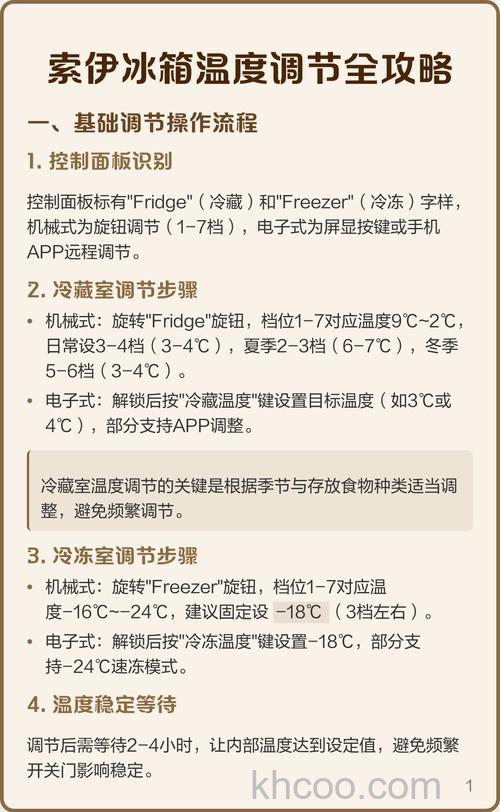 索伊冰箱怎么调温度冷冻和冷藏
