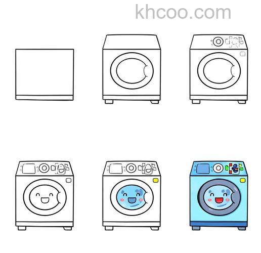 全自动洗衣机简笔画设计与功能介绍【详解】