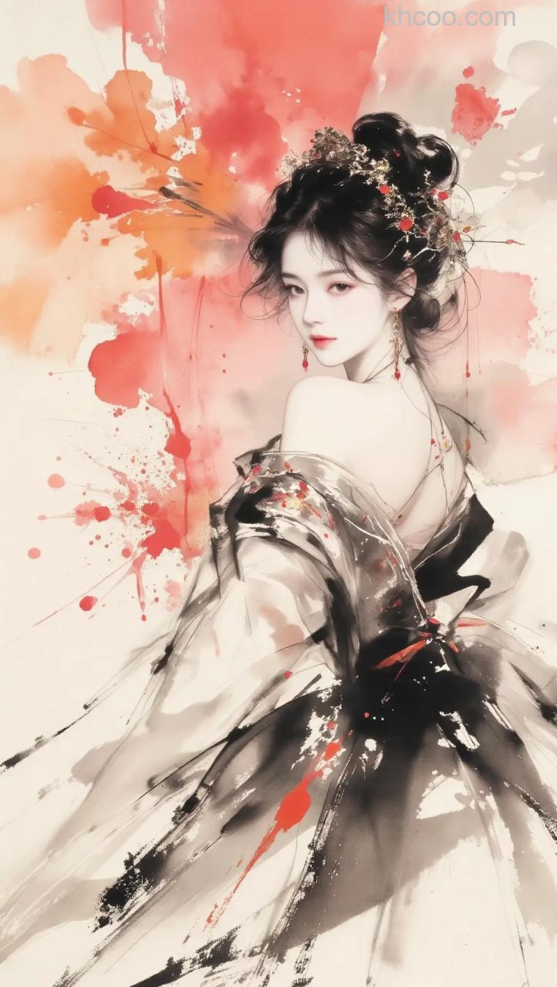 Ps如何利用叠加制作水墨风格游戏美女海报