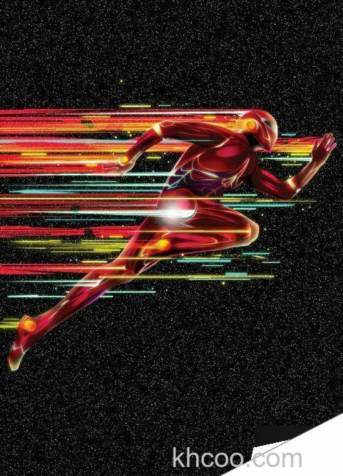 PS怎么给奔跑的超人打造超炫的科技速度光感效果