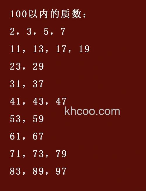 100以内的质数